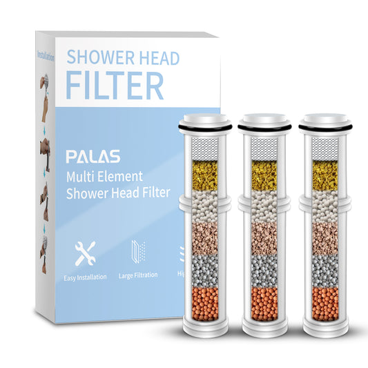 Shower Filter for Handheld Shower Head, 3 Packs Multiple Stages Multi Elements Replacement Filters for Chlorine and Harmful substances Removal Filter Catridge for Soften Hard Waters